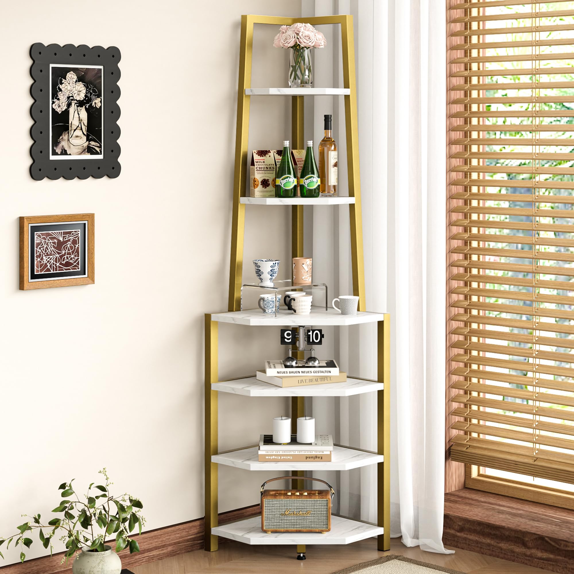 Amazon.com: VECELO 6 Tier Corner Shelf 69 Inch Industrial